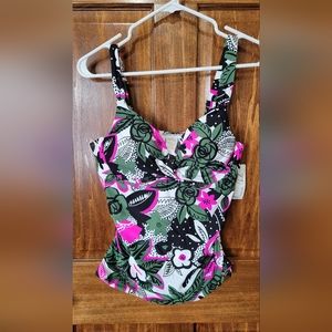NWT Anne Cole Swimsuit Tankini Top Bolo Babe
